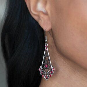 Paparazzi Jewelry Accessories - Casablanca Charisma - Red Earrings - Vintage